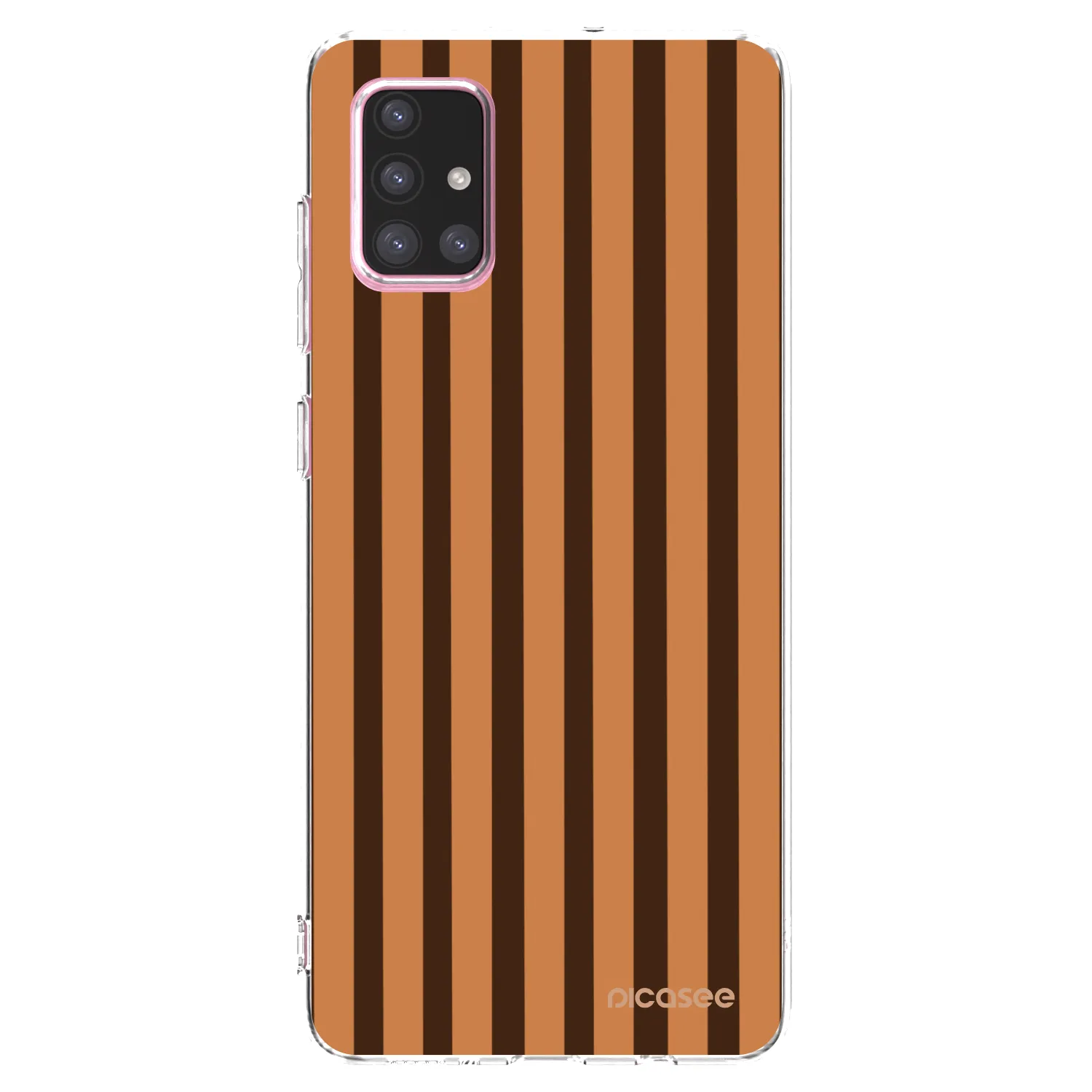 Picasee silikonový průhledný obal pro Samsung Galaxy A71 A715F - Caramel lines