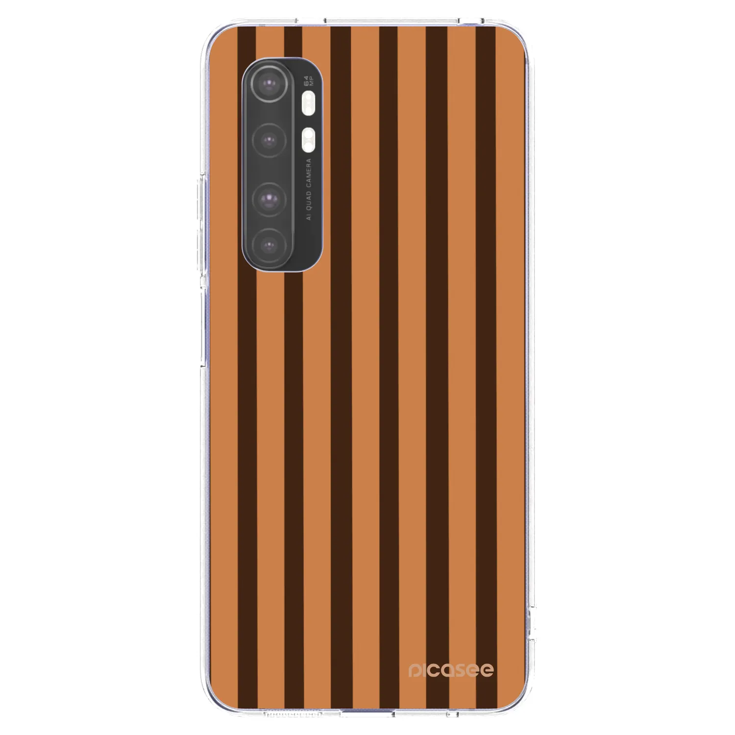 Picasee silikonový průhledný obal pro Xiaomi Mi Note 10 Lite - Caramel lines