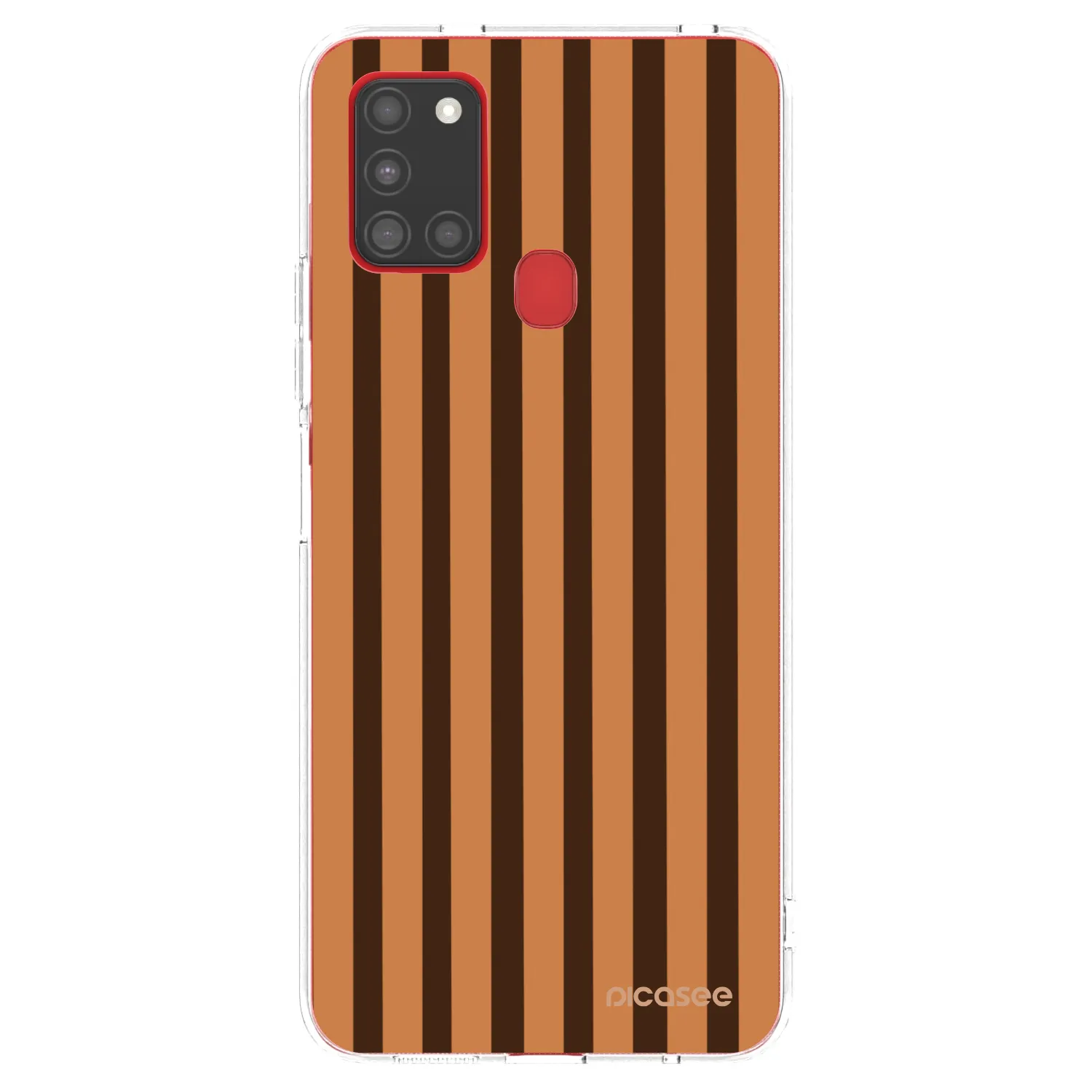 Picasee silikonový průhledný obal pro Samsung Galaxy A21s - Caramel lines