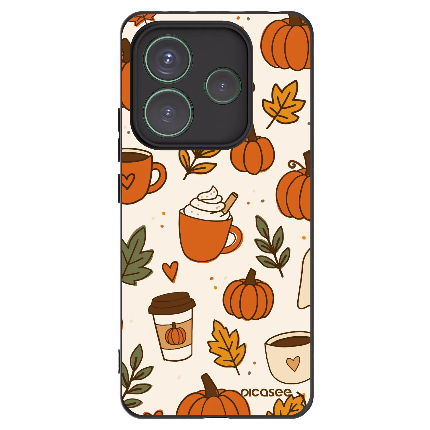 Picasee silikonový černý obal pro Xiaomi Redmi Note 14 5G - Fall vibes