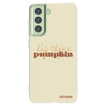 Picasee silikonový průhledný obal pro Samsung Galaxy S21 FE 5G - Hey there pumpkin