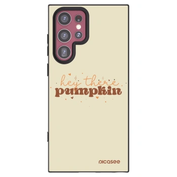 Picasee silikonový černý obal pro Samsung Galaxy S22 Ultra 5G - Hey there pumpkin