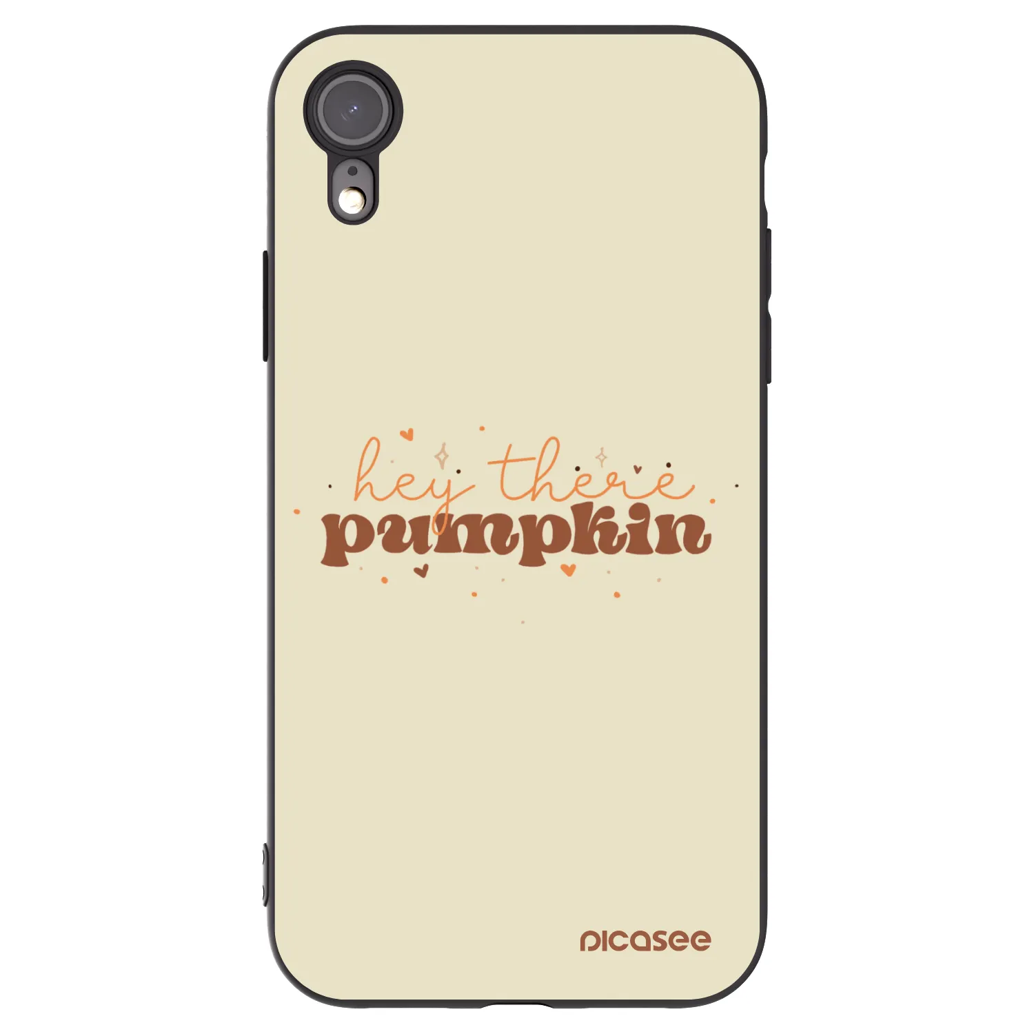Picasee silikonový černý obal pro Apple iPhone XR - Hey there pumpkin