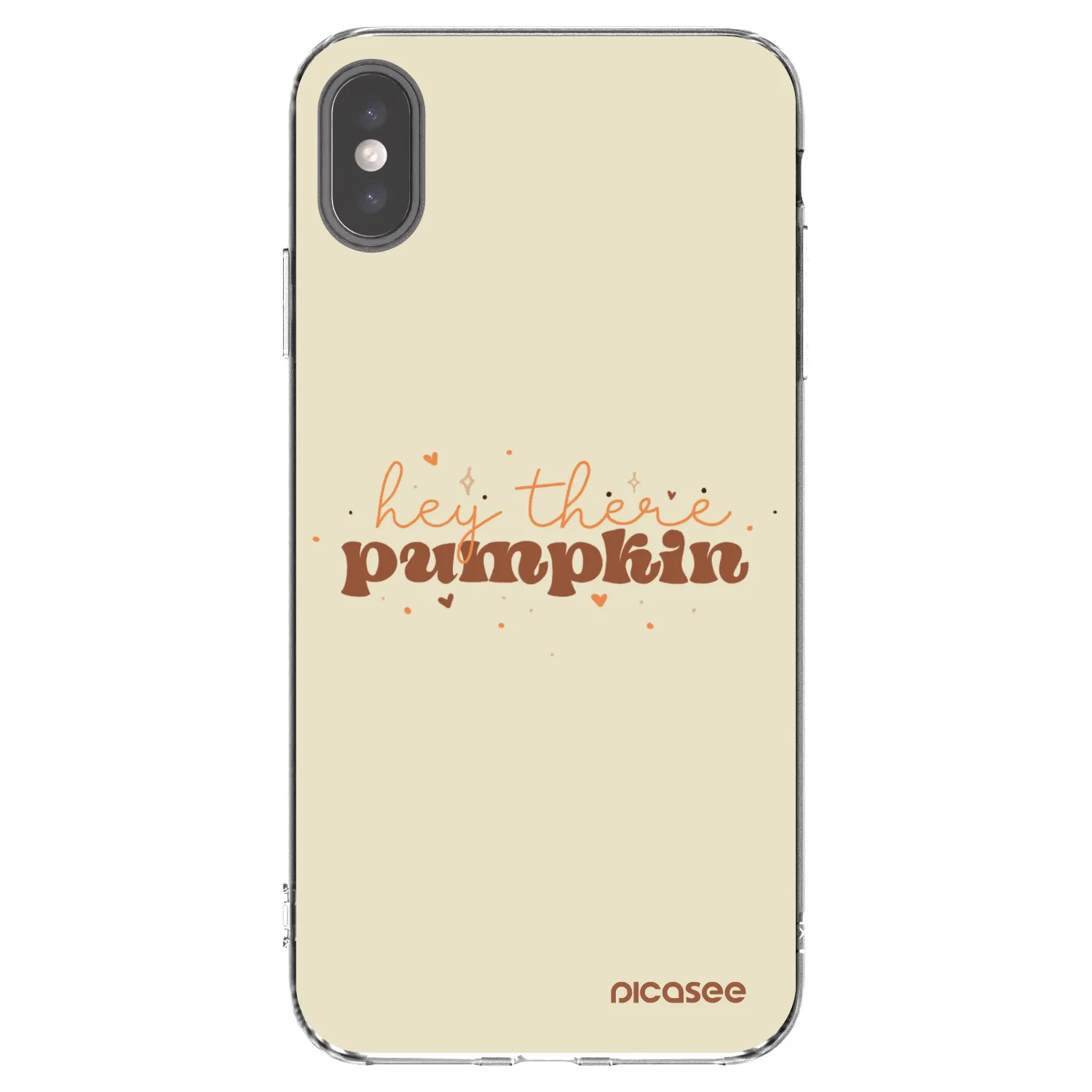 Picasee silikonový průhledný obal pro Apple iPhone XS Max - Hey there pumpkin