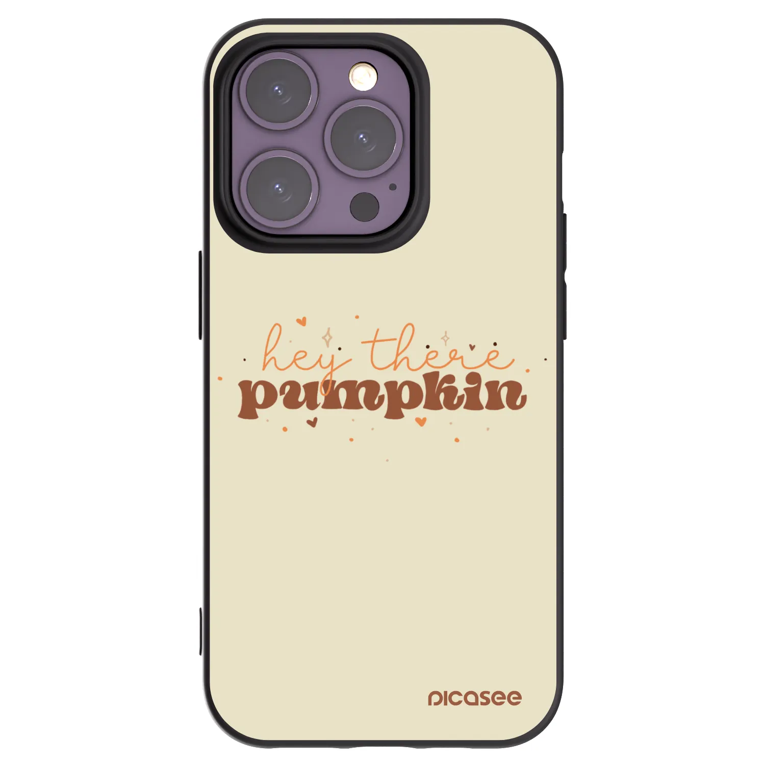 Picasee silikonový černý obal pro Apple iPhone 14 Pro - Hey there pumpkin