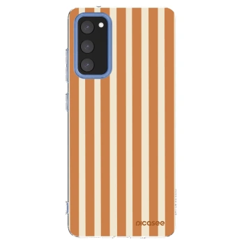 Picasee silikonový průhledný obal pro Samsung Galaxy S20 FE - Orange lines