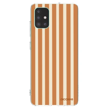 Picasee silikonový průhledný obal pro Samsung Galaxy M51 M515F - Orange lines