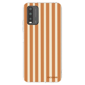 Picasee silikonový průhledný obal pro Xiaomi Redmi 9T - Orange lines