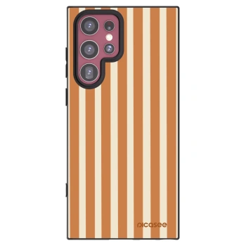 Picasee silikonový černý obal pro Samsung Galaxy S22 Ultra 5G - Orange lines