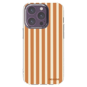 Picasee silikonový průhledný obal pro Apple iPhone 14 Pro - Orange lines