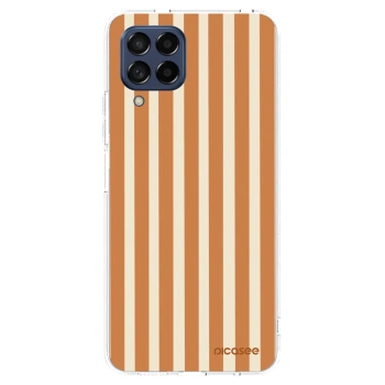 Picasee silikonový průhledný obal pro Samsung Galaxy M53 5G - Orange lines