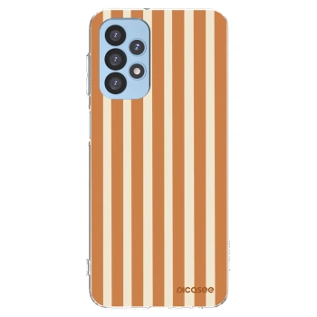Picasee silikonový průhledný obal pro Samsung Galaxy A23 A235F 4G - Orange lines