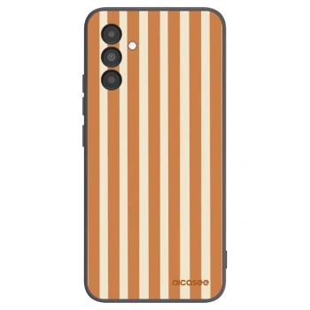 Picasee silikonový černý obal pro Samsung Galaxy A04s A047F - Orange lines