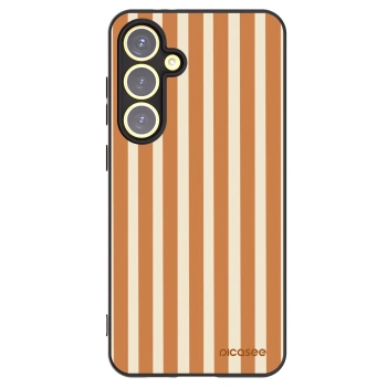 Picasee silikonový černý obal pro Samsung Galaxy S24 FE S721B - Orange lines