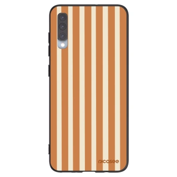 Picasee silikonový černý obal pro Samsung Galaxy A70 A705F - Orange lines