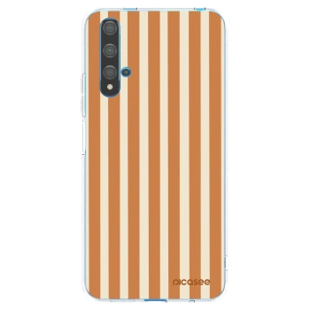 Picasee silikonový průhledný obal pro Huawei Nova 5T - Orange lines