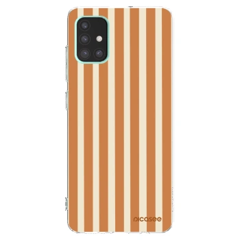 Picasee silikonový průhledný obal pro Samsung Galaxy A51 A515F - Orange lines