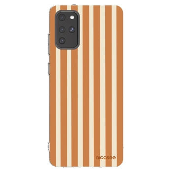 Picasee silikonový průhledný obal pro Samsung Galaxy S20+ G985F - Orange lines