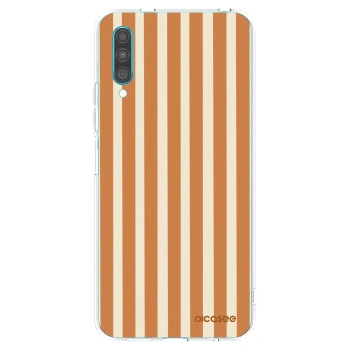 Picasee silikonový průhledný obal pro Samsung Galaxy A30s A307F - Orange lines