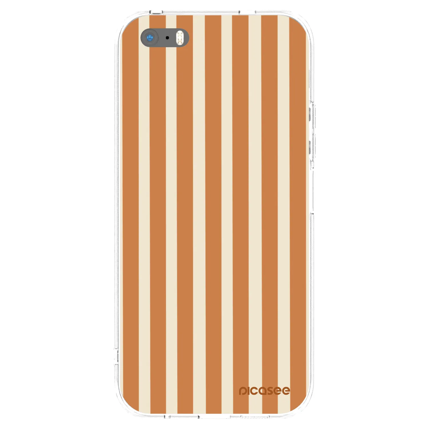 Picasee silikonový průhledný obal pro Apple iPhone 5/5S/SE - Orange lines