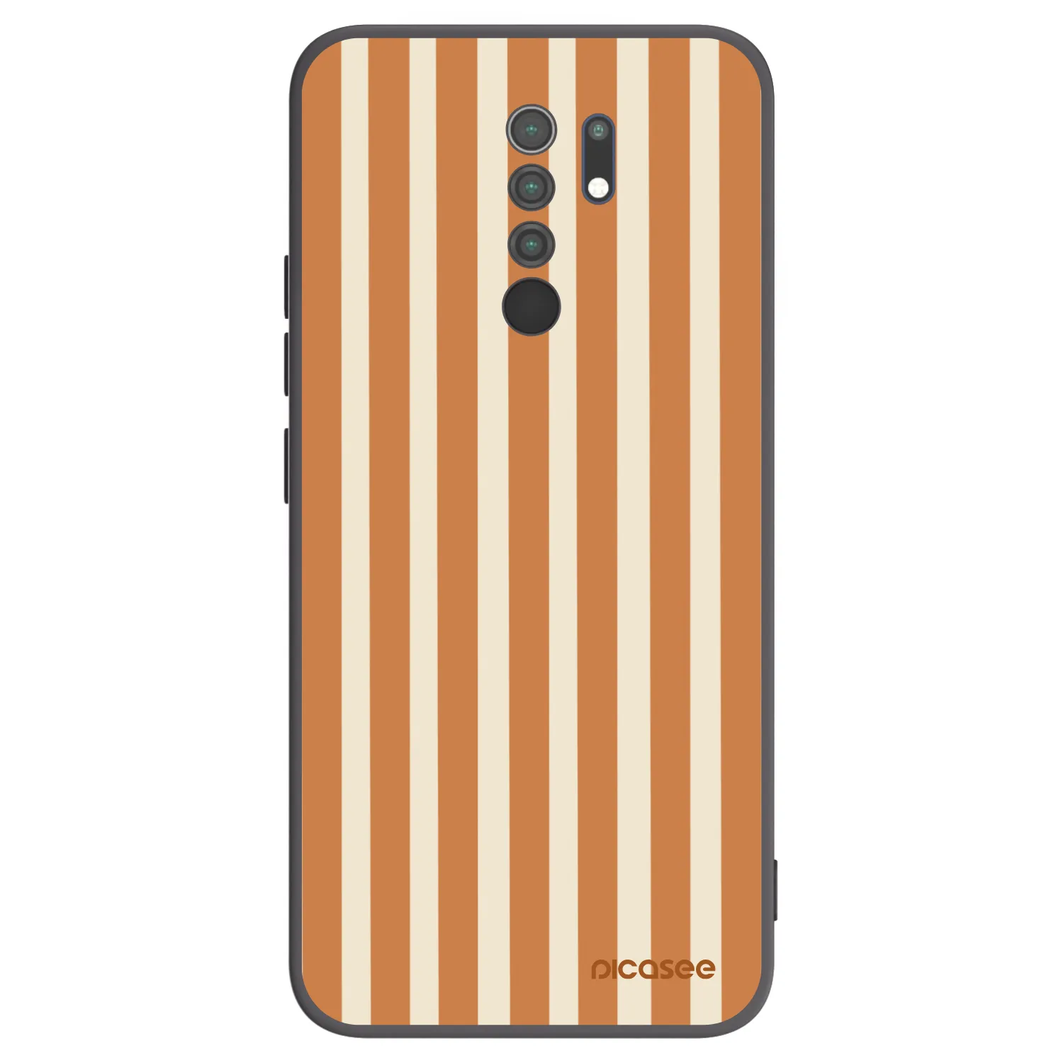 Picasee silikonový černý obal pro Xiaomi Redmi 9 - Orange lines