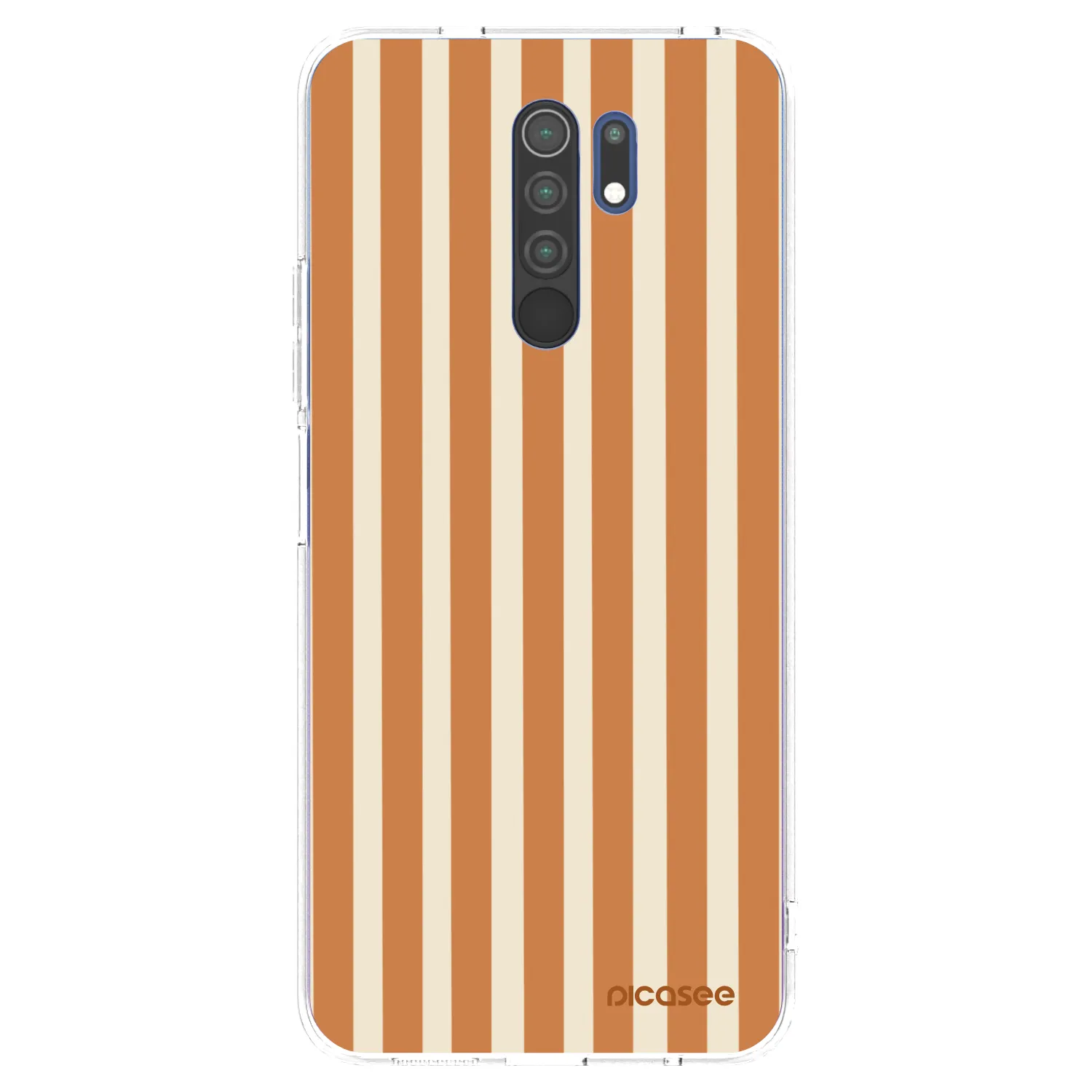 Picasee silikonový průhledný obal pro Xiaomi Redmi 9 - Orange lines