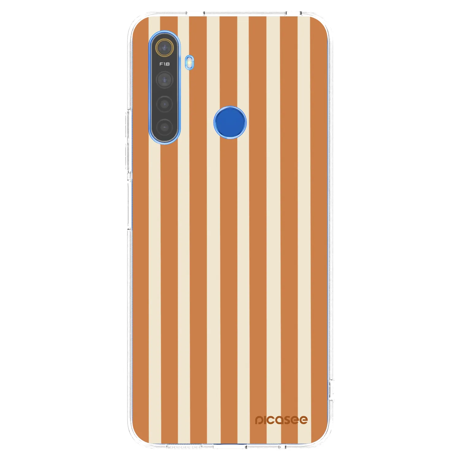 Picasee silikonový průhledný obal pro Realme 5 - Orange lines