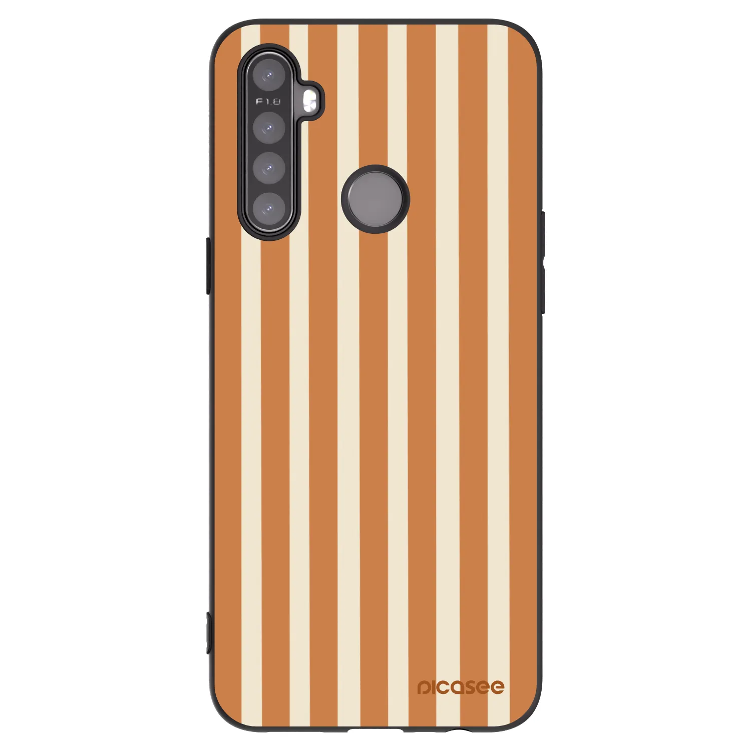 Picasee silikonový černý obal pro Realme 5 - Orange lines