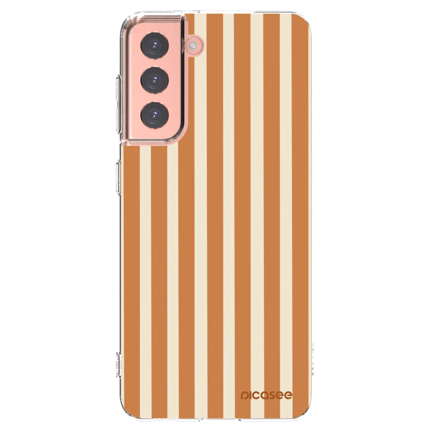 Picasee silikonový průhledný obal pro Samsung Galaxy S21 5G G991B - Orange lines