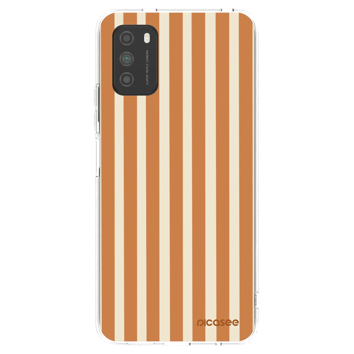 Picasee silikonový průhledný obal pro Xiaomi Poco M3 - Orange lines