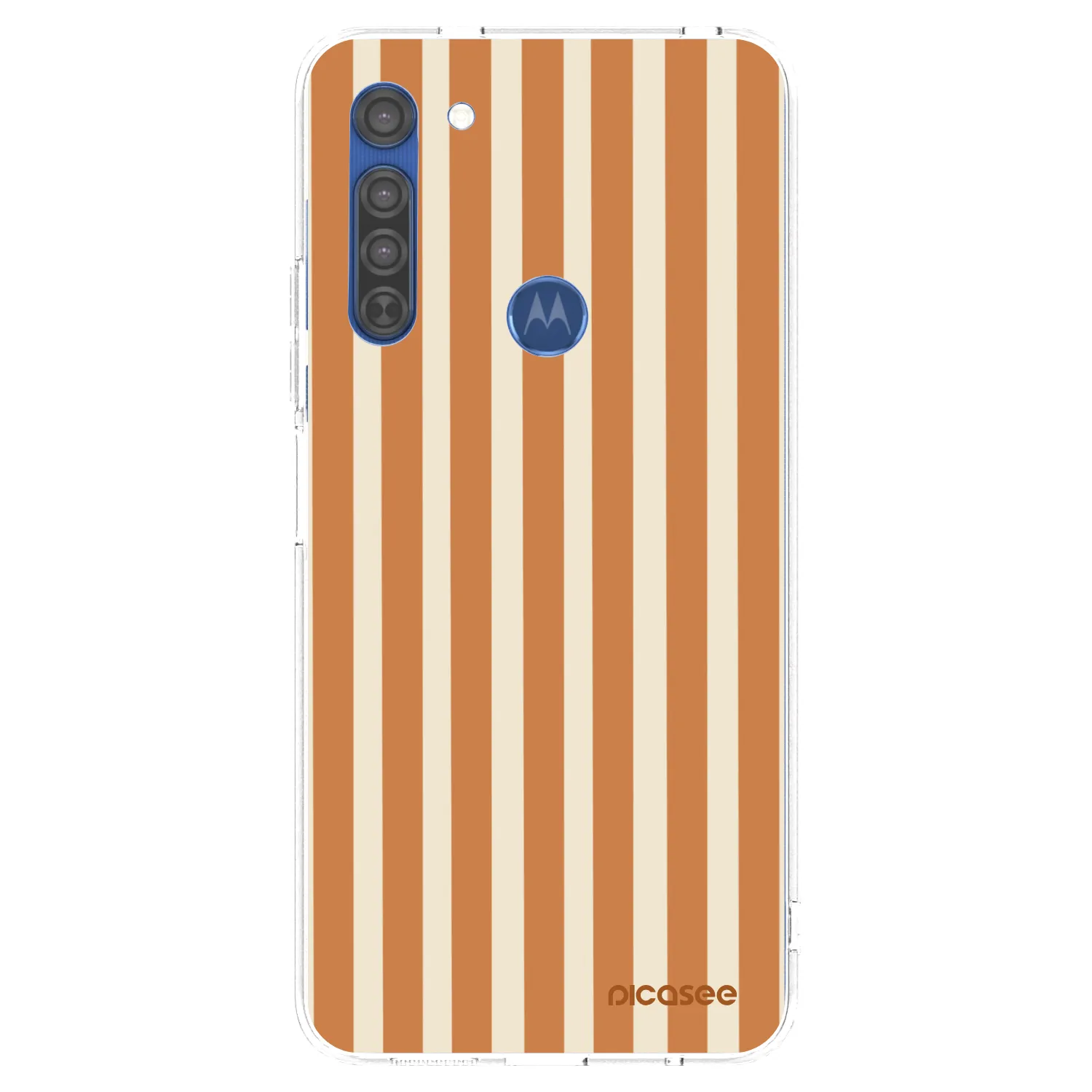 Picasee silikonový průhledný obal pro Motorola Moto G8 - Orange lines