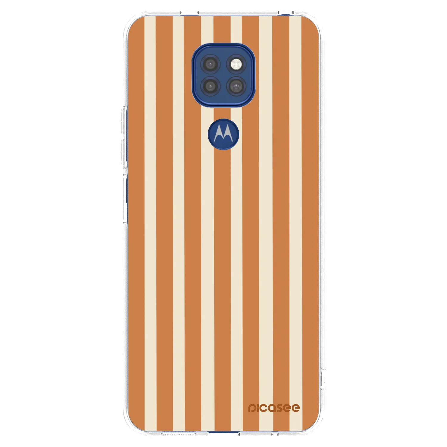 Picasee silikonový průhledný obal pro Motorola Moto G9 Play - Orange lines