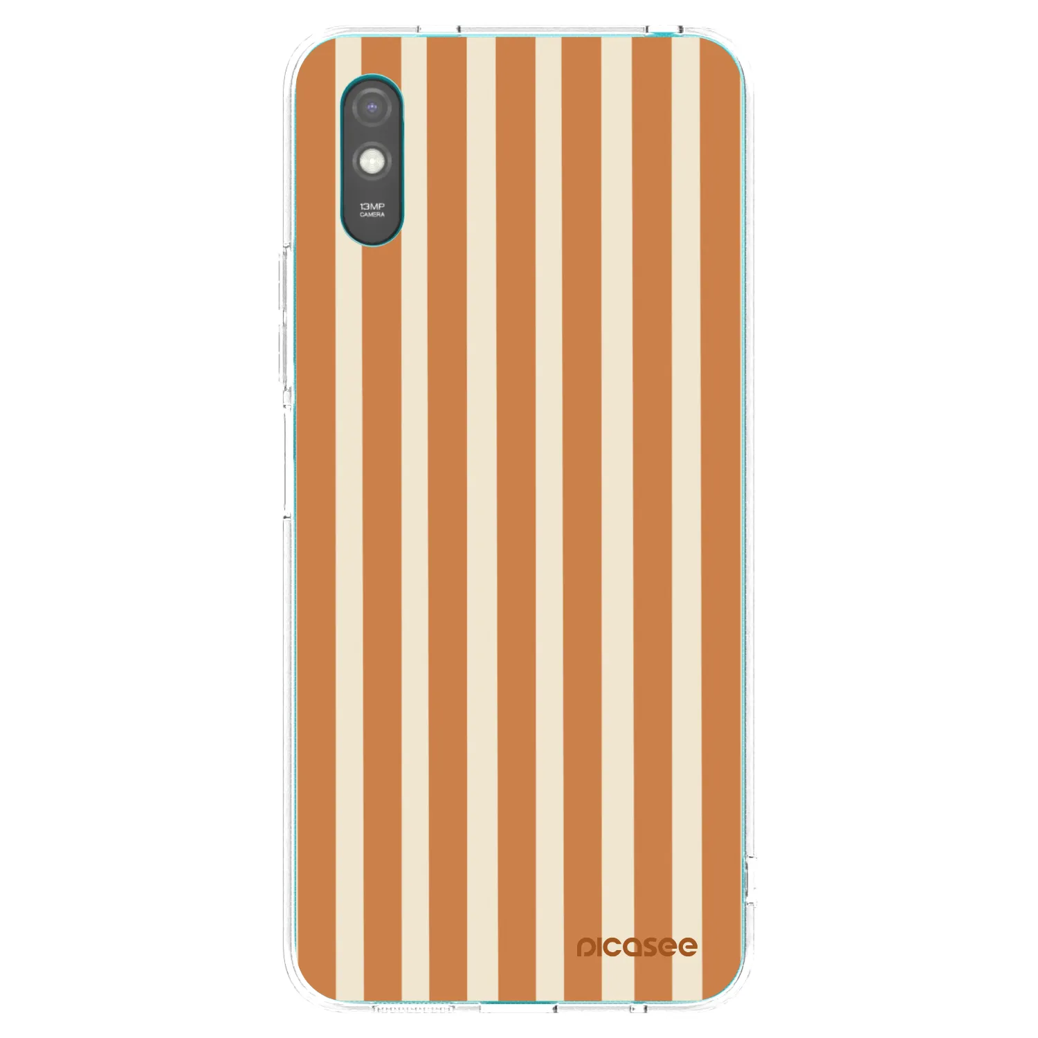 Picasee silikonový průhledný obal pro Xiaomi Redmi 9AT - Orange lines