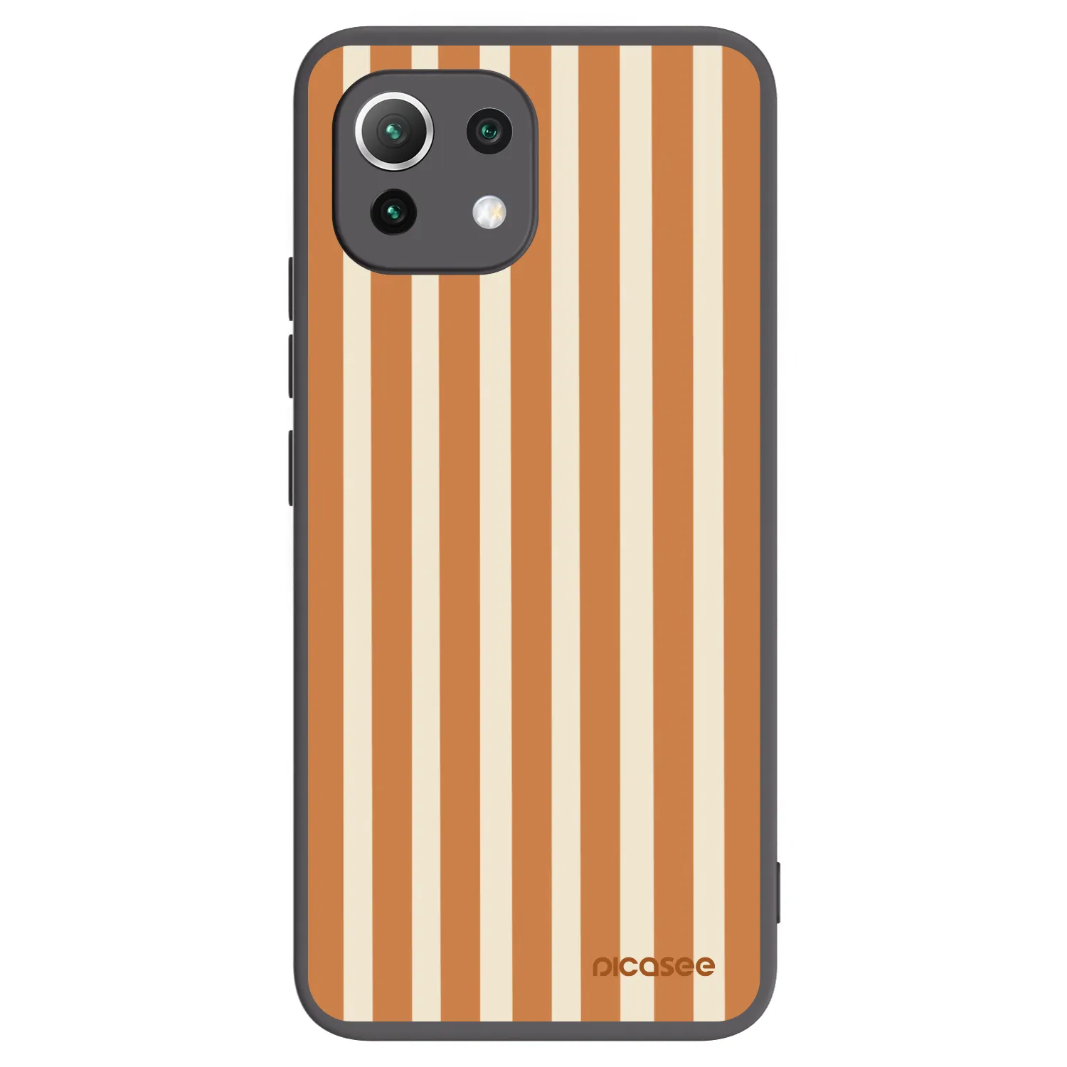 Picasee silikonový černý obal pro Xiaomi Mi 11 Lite - Orange lines