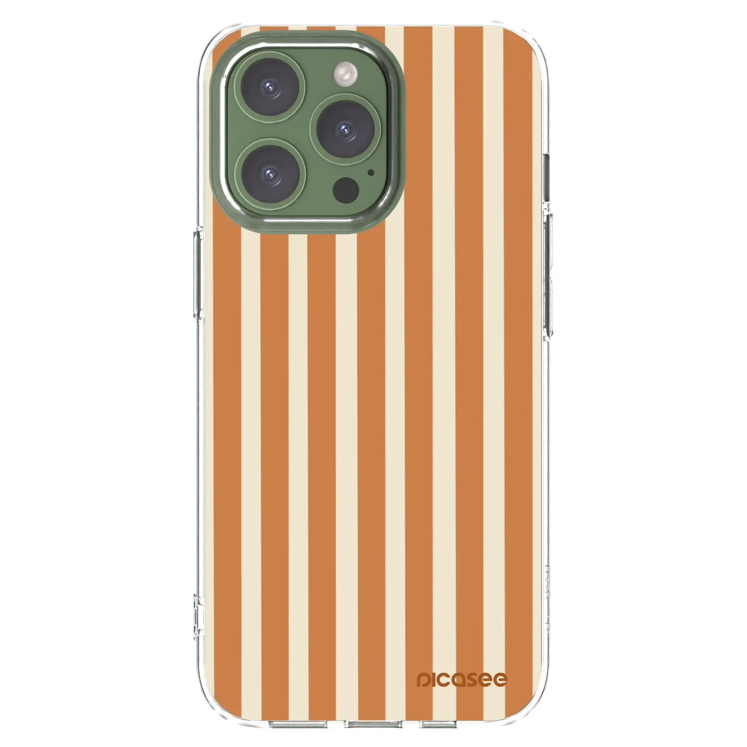 Picasee silikonový průhledný obal pro Apple iPhone 13 Pro - Orange lines