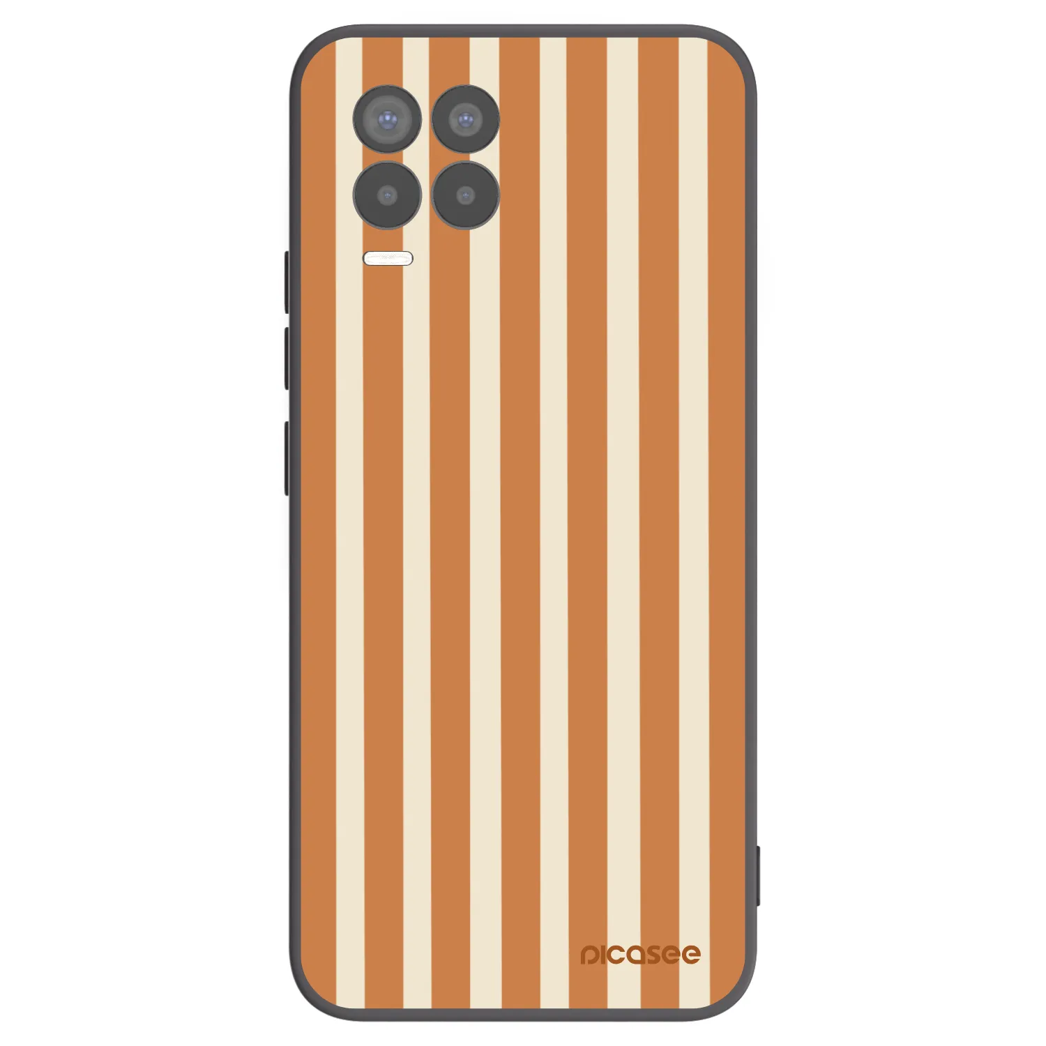 Picasee silikonový černý obal pro Realme 8 4G - Orange lines