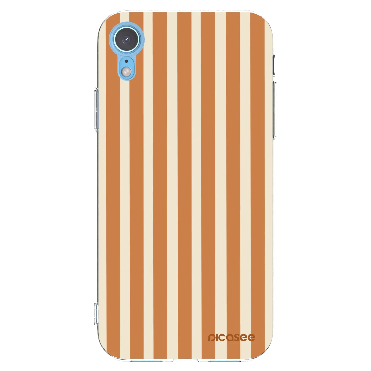 Picasee silikonový průhledný obal pro Apple iPhone XR - Orange lines