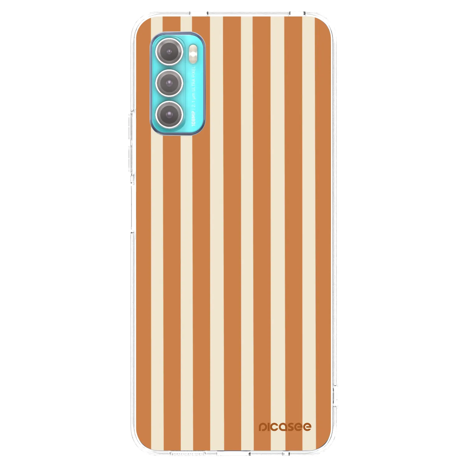 Picasee silikonový průhledný obal pro Motorola Moto G60 - Orange lines