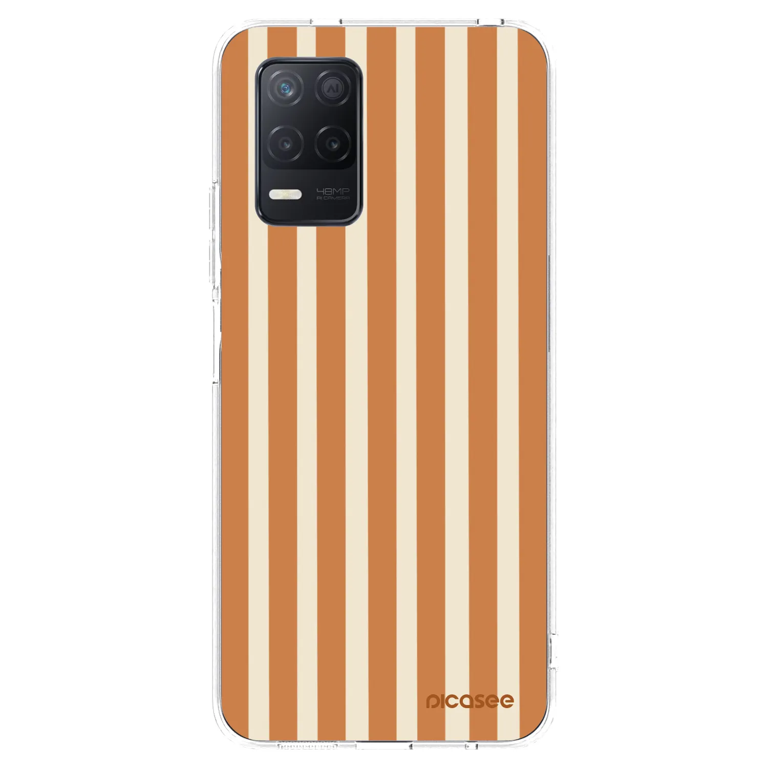 Picasee silikonový průhledný obal pro Realme 8 5G - Orange lines