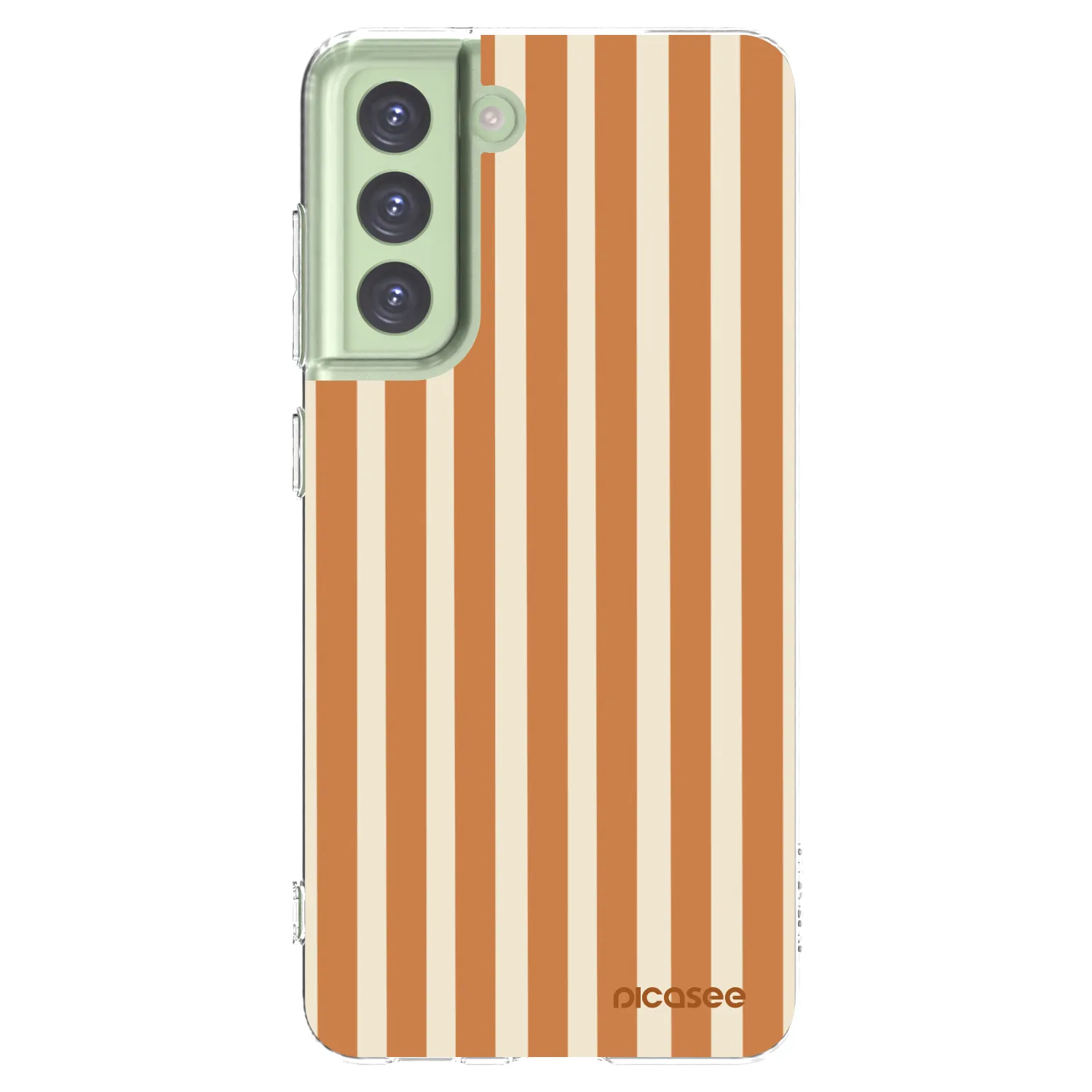 Picasee silikonový průhledný obal pro Samsung Galaxy S21 FE 5G - Orange lines
