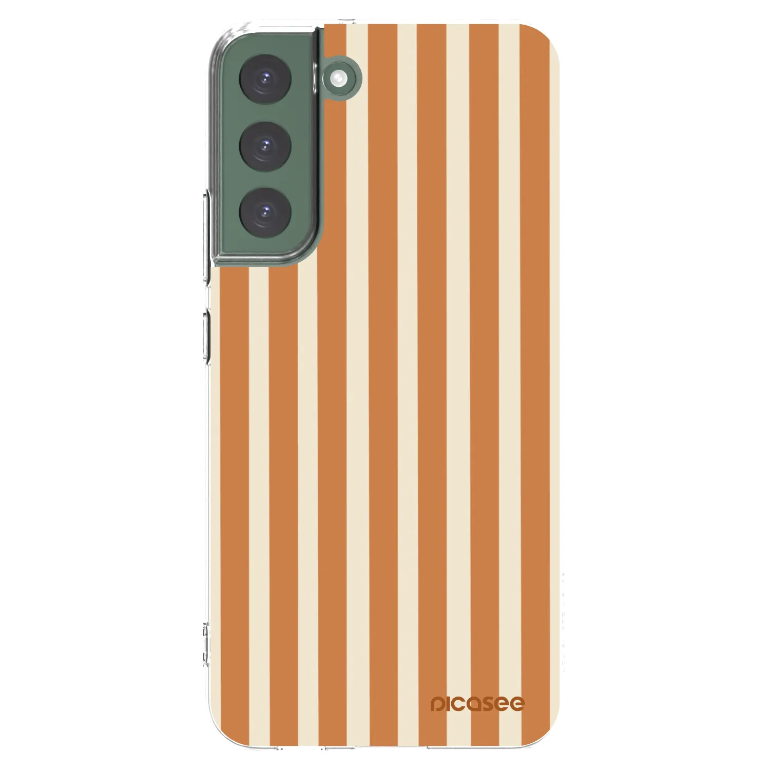 Picasee silikonový průhledný obal pro Samsung Galaxy S22+ 5G - Orange lines