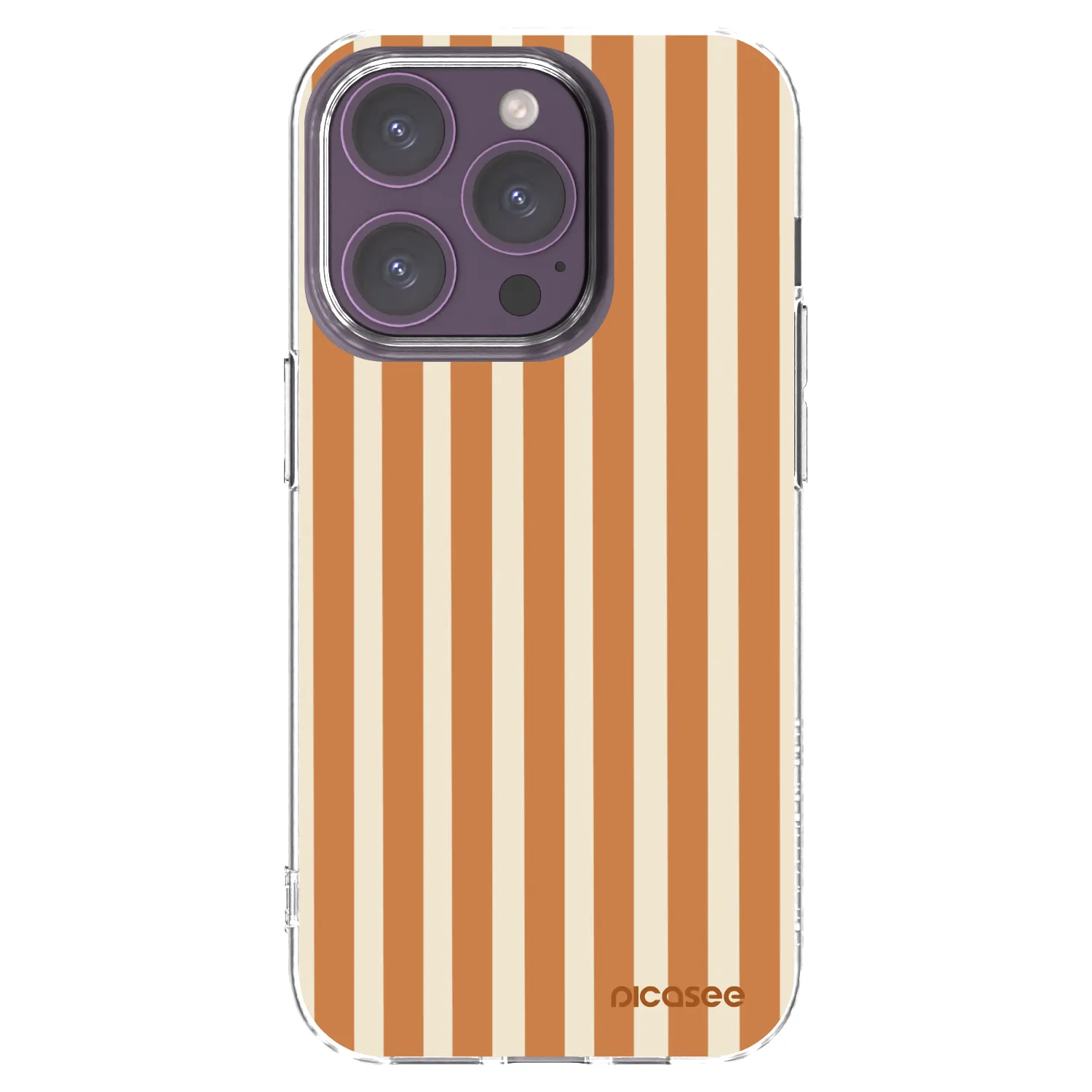 Picasee silikonový průhledný obal pro Apple iPhone 14 Pro - Orange lines