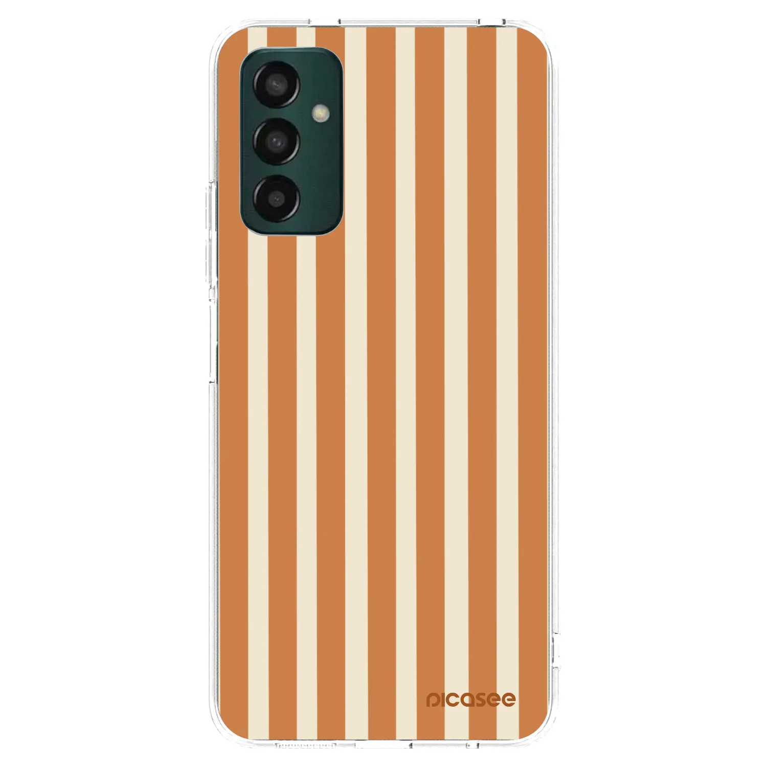 Picasee silikonový průhledný obal pro Samsung Galaxy M13 M135F - Orange lines
