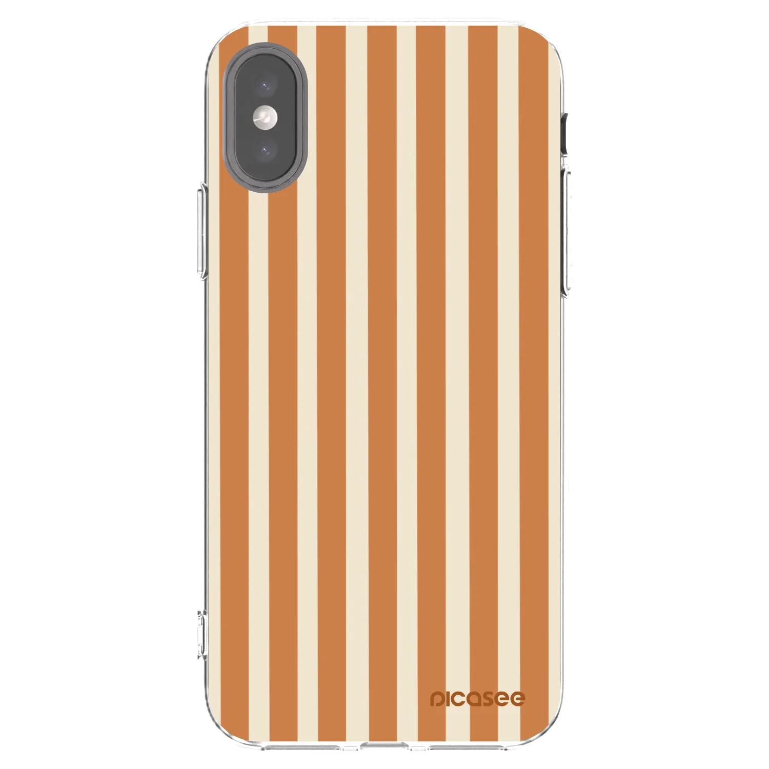 Picasee silikonový průhledný obal pro Apple iPhone X/XS - Orange lines