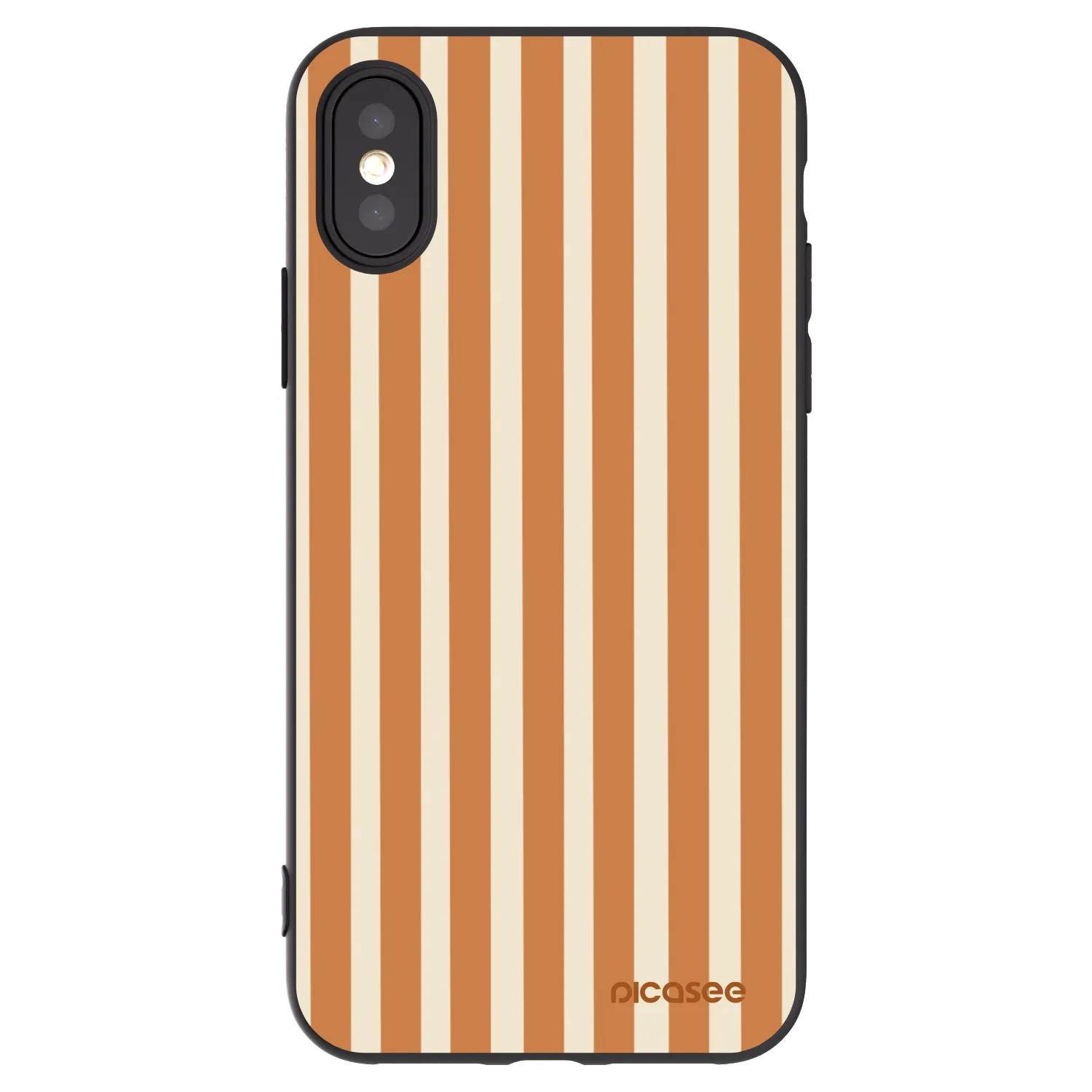 Picasee silikonový černý obal pro Apple iPhone X/XS - Orange lines