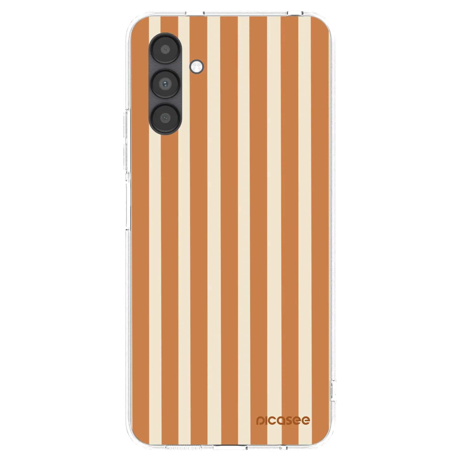Picasee silikonový průhledný obal pro Samsung Galaxy A04s A047F - Orange lines