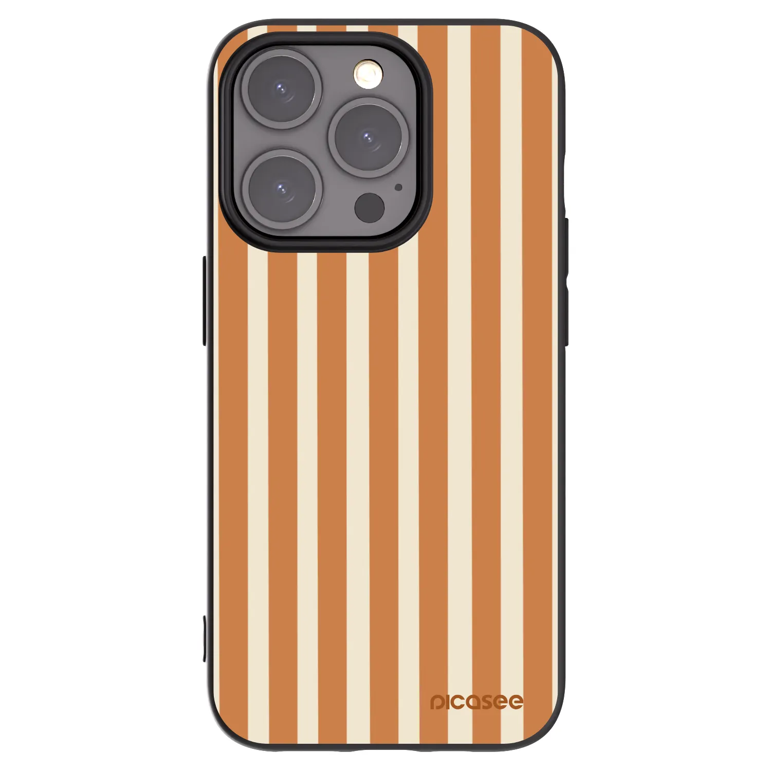 Picasee silikonový černý obal pro Apple iPhone 15 Pro - Orange lines