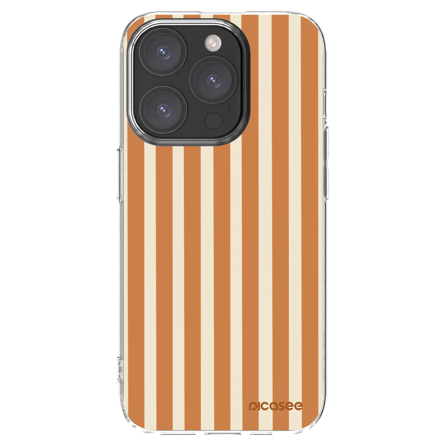 Picasee silikonový průhledný obal pro Apple iPhone 15 Pro - Orange lines