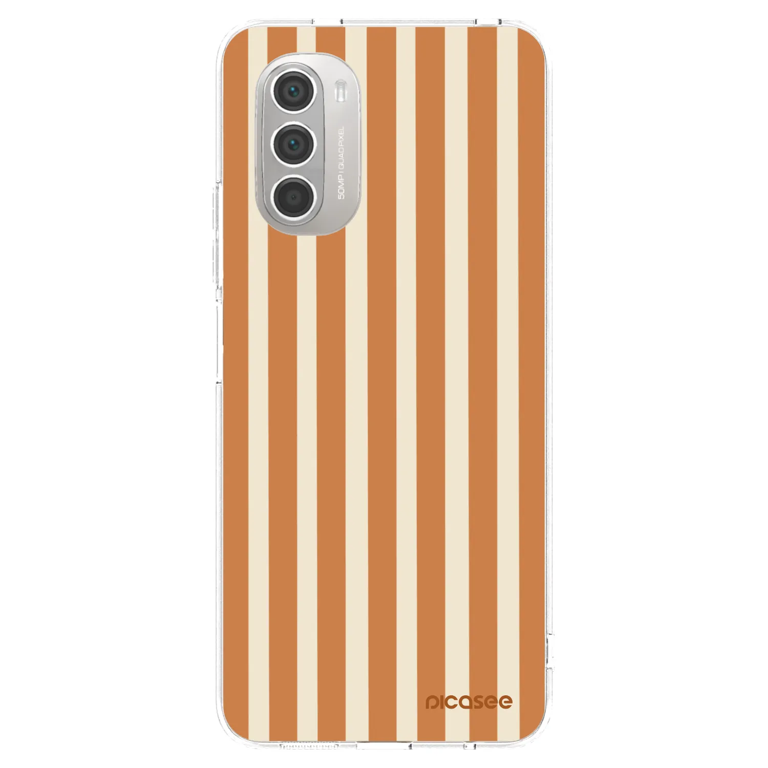 Picasee silikonový průhledný obal pro Motorola Moto G51 - Orange lines
