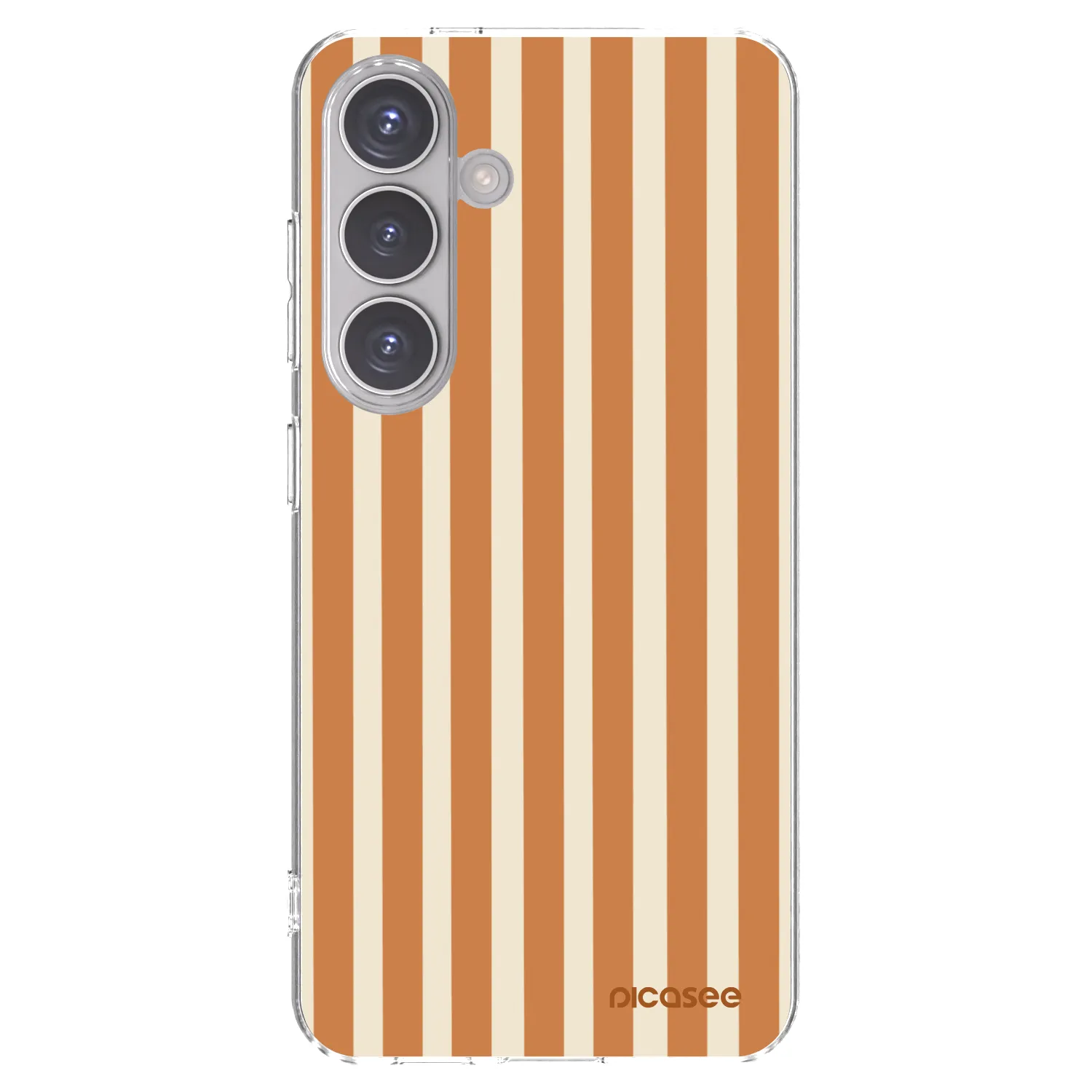 Picasee silikonový průhledný obal pro Samsung Galaxy S24 S921B 5G - Orange lines